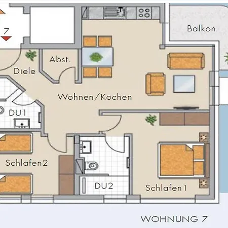 Strandvilla Andrea Whg 07 Meerblick Mit Balkon Apartman *